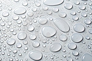 Water drops on white background