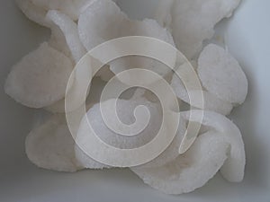 Close up image of prawn crackers
