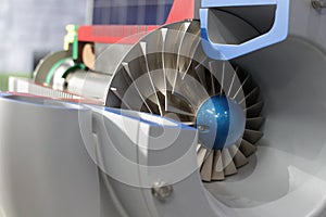 Close up impeller in side Indsustrial air blower