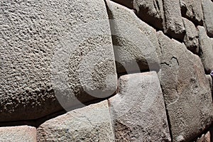 Close up of Incan stonemasonry in Cusco, Peru