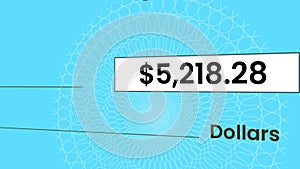 Close up of Increasing counter number in Bank Check Cheque for Payment.