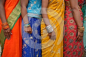 Close up of indian colorful dresses