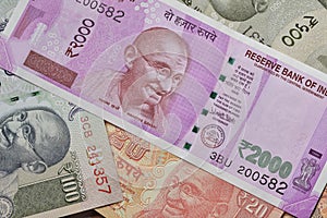 Close up of Indian Currencies Shot in Studio