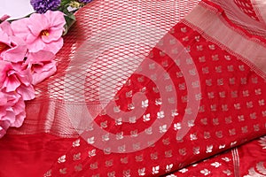 Close up of an Indian Saree design,Banarasi Saree