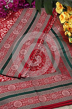 Close up of an Indian Saree design,Banarasi Saree