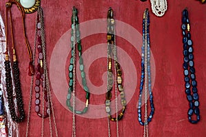 Close up Indian souvenirs and beads