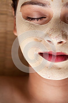 Close up of Indian woman with face mask