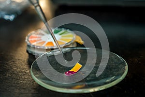 Close-up of a indicator paper