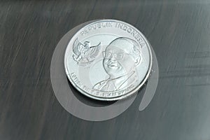 Close Up Indonesian 500 coin.