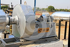 Close up of a industrial hot air fan