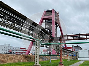 Close up Industrial zone,The equipment of oil refining,Close-up of industrial pipelines of an oil-refinery plant,Detail of oil