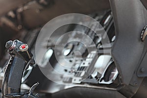 Close Up Of Inside Fighter Jet Cockpit