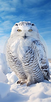 Close-up Intensity: Snowy Owl In Daz3d Style