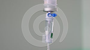 Close-up of intravenous infusion line, hospital patient, iv drip