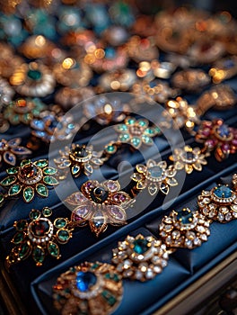 Close-up of intricate jewelry