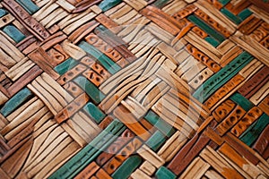 close-up of intricate pattern made by interweaving tiles or bricks