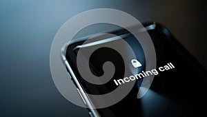 Close-Up of iPhone Screen Displaying Incoming Call. Generative ai