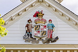 Close up isolated image of the reverse side of the official state Seal of Maryland