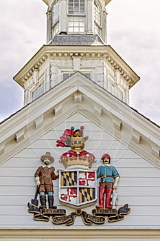 Close up isolated image of the reverse side of the official state Seal of Maryland