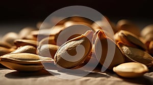 Close-Up of Isolated Pumpkin Seeds on Dark Background