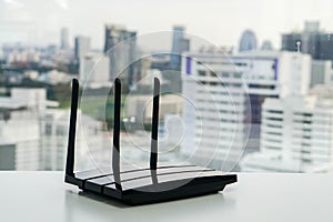 Close up isolated WiFi router