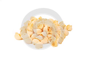 Close up of Italian pasta shells.