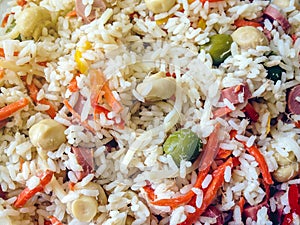 Close up of italian rice salad