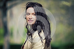 Close up of a Italian woman smiling