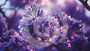 Close up Jacaranda flower season blooming