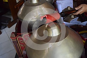 Close up Javanese traditional musical instruments