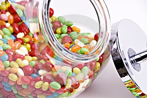 Close-up of jelly bean jar