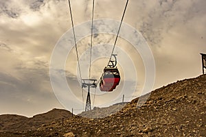 Close-up of Jericho car cable. Jordan Valley West Bank Palestinian