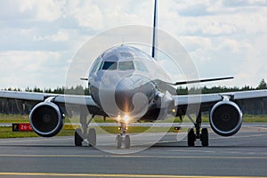 Close up of a jet airplane cockpit