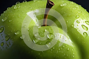 Close up of a juicy green apple