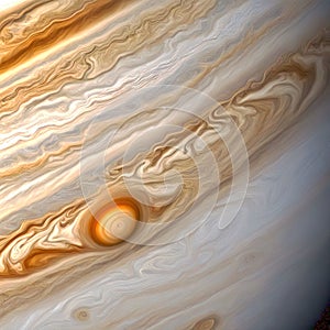 Close-up of Jupiter\'s surface texture with The Great Red Spot