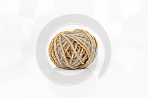 Close-Up of Jute Twine Ball on White Background