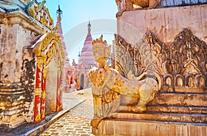 Close-up of Kakku Pagodas decorations, Myanmar