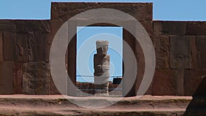 Close-Up Of Kalassaya Temple Gate, La Paz, Bolivia