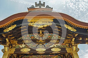 Close up of The karamon main gate to Ninomaru Palace at Nijo Castle in Kyoto