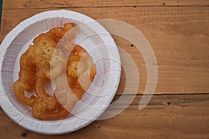 Close up of kesar jalebi