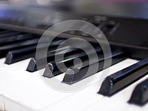 Close-up of keyboard piano keys abstract education background