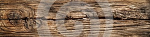 Close Up Khaki Textured Wood Background Panoramic Banner. Generative AI