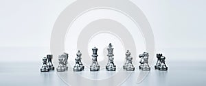 Close-up king chess standing teamwork concepts of business team and leadership strategy and organization risk managemen