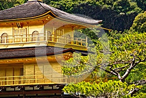 Close up of Kinkaku-ji temple in Kyoto, Japan.