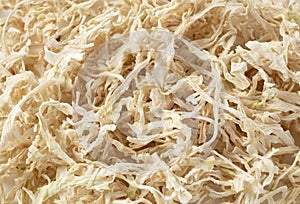 Close-up of kiriboshi-daikon throughout the screen