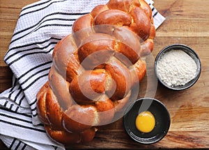 Close up of Kitke bread or challah bread