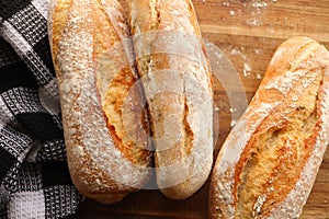 Close up of continental bread