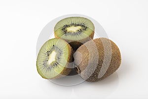 Close up of Kiwi Fruit Isolated on White Background Shot in Studio