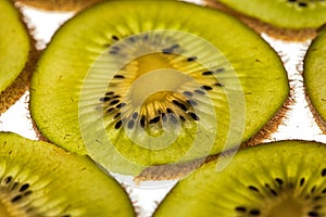 Close up kiwi slices texture