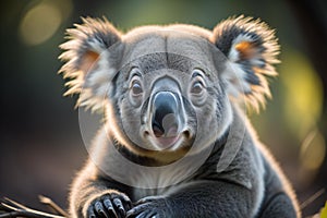 Close up of a koala looking at the camera in Australia. generative ai